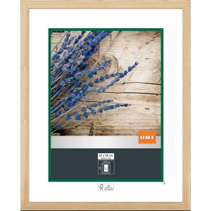 OBI Holz-Wechselrahmen Natur, 40x50 cm, FSC®-zertifiziert. Bilderrahmen aus hellem Holz.