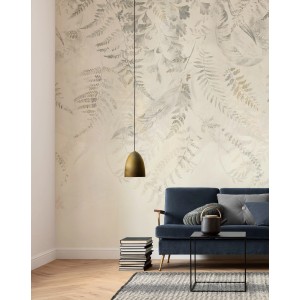 Komar Vliesfototapete Herbarium (200x250 cm) mit Pflanzenmuster im Wohnraum.