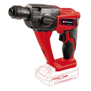 Einhell Akku-Bohrhammer TE-HD 18 Li-Solo (ohne Akku). Roter Bohrhammer für Schraub- und Bohrarbeiten.