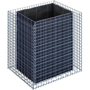 Eckiges Gabiona Gabionen-Hochbeet, 100x100x80 cm, Maschenweite 5x5 cm. Ideal für Garten und Terrasse.