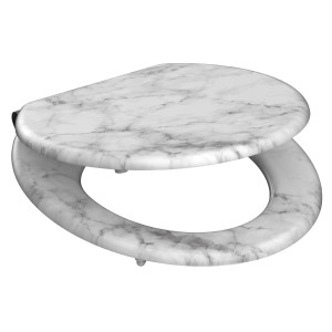 Schütte WC-Sitz MDF Marmor Stone mit Absenkautomatik, Marmor-Optik.