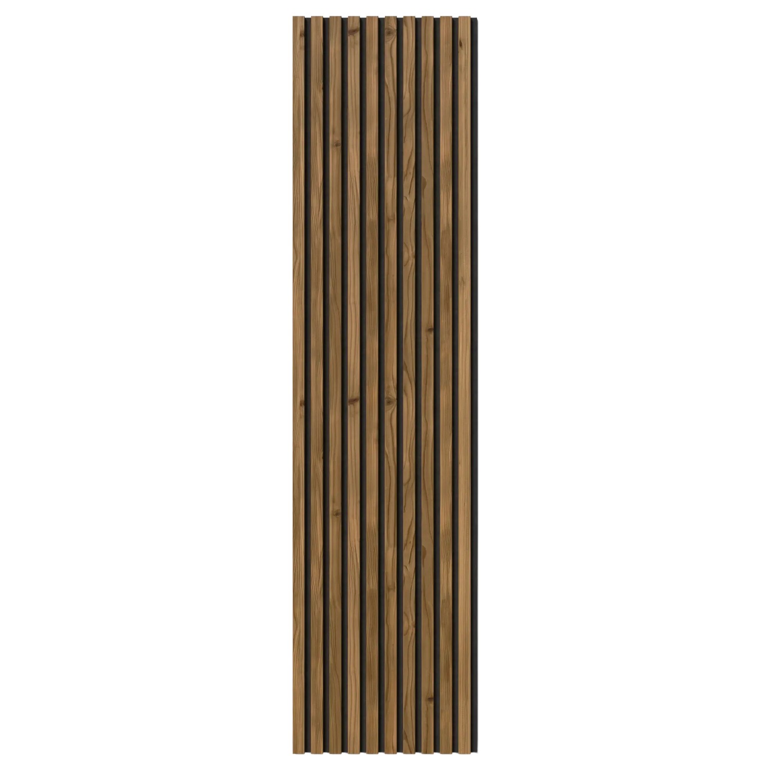 Denpanels Akustikpaneel Nordic Outdoor Design mit Thermoholz und schwarzem Filz.