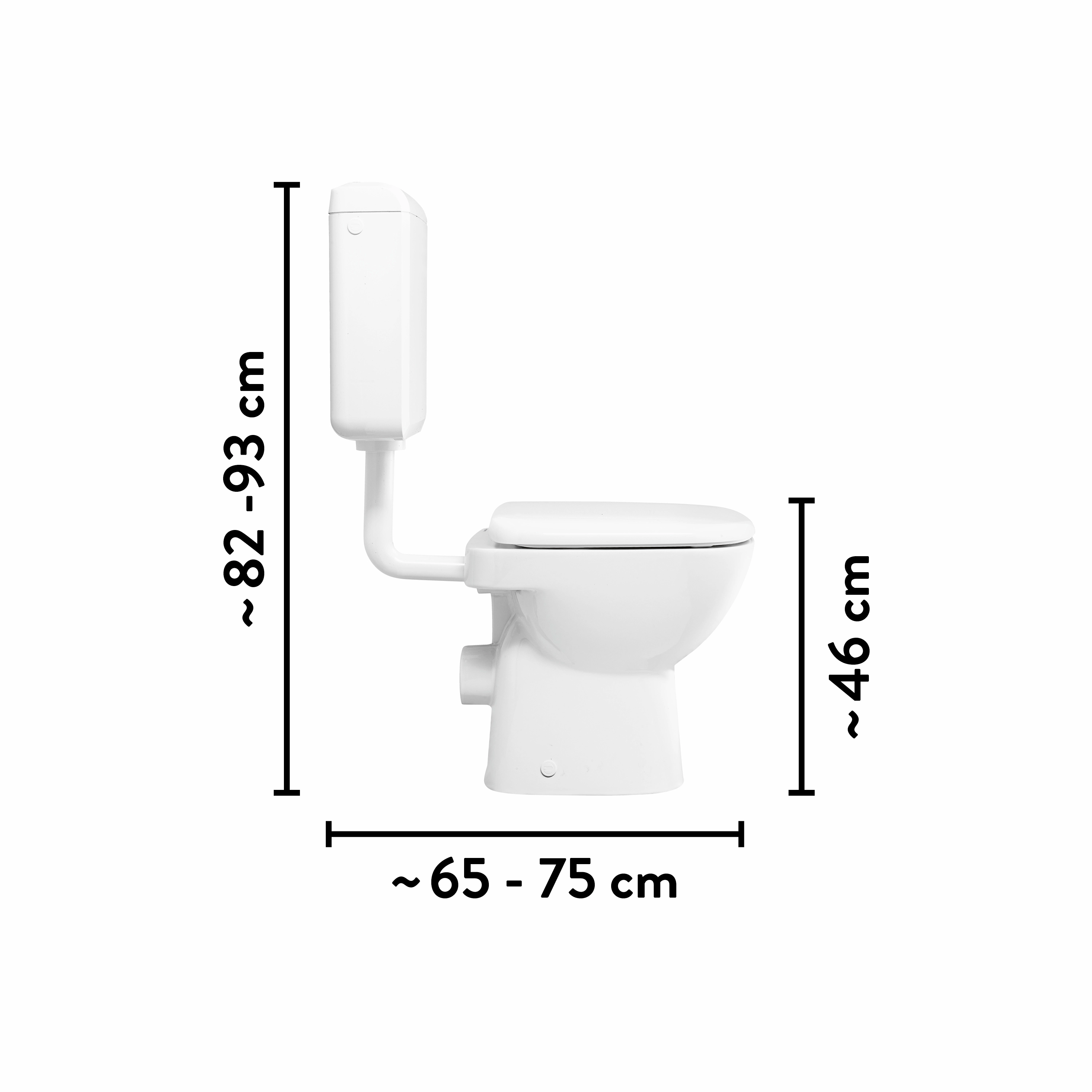 baliv Stand-WC-Set Weiß Abgang kaufen OBI bei Waagerecht