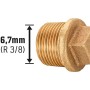 Gewinde-Stopfen aus Rotguss, 16,7 mm (R 3/8) zum Verschließen von Gewindefittings.