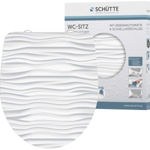 Schütte WC-Sitz White Wave Duroplast mit Absenkautomatik und Schnellverschluss.