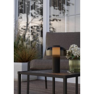 EGLO LED Akku-Tischlampe Ponente, schwarz, dimmbar, kabellos, H 20cm, für den Außenbereich.