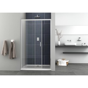 Sanotechnik Schiebetür Elite, Chrom, 98-100x195cm, mit Soft Close Funktion.