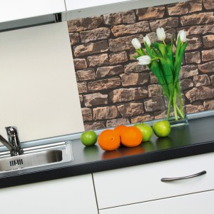 A.S. Creation Pop.up-Panel Steine klassisch als Bordüre in Küche mit Steinoptik.