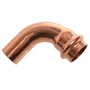 Kirchhoff CU-Bogen 90° mit Muffe, 28 mm, aus Kupfer für Pressfittings.