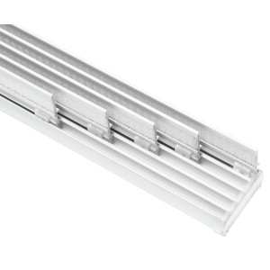 Weiße Gardinia Flächenvorhangschiene Komfort, 5-läufig, Komplett-Set für Flächenvorhänge.