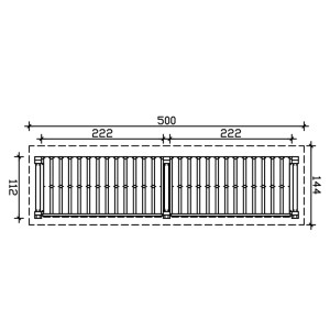 Skan Holz Holzunterstand Holm 2 Anthrazit 500 cm x 144 cm