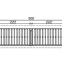 Technische Zeichnung: Skan Holz Holzunterstand Holm 2, Draufsicht mit Maßen 500x144 cm für Kaminholzregal.