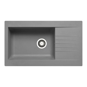 Pyramis Einbauspüle Siroko aus Verbundwerkstoff 86 cm x 50 cm Grau