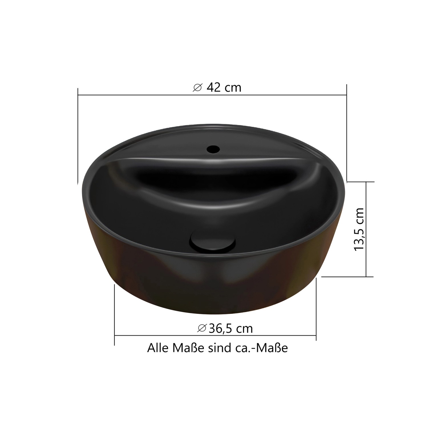 Held Möbel Waschtisch-Set Keramikbecken Schwarz 200 x 120 x 47 cm Eiche 2-tlg._14
