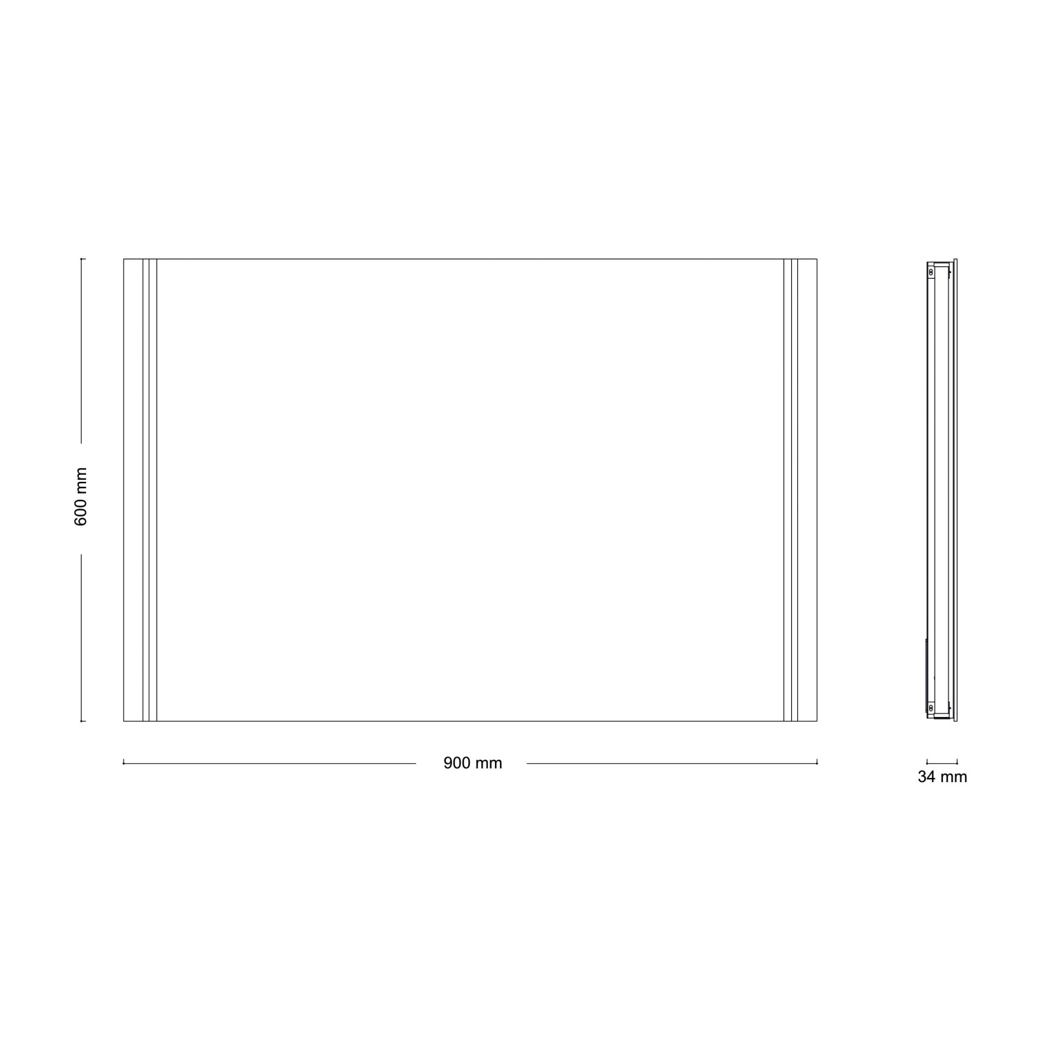 Kristall-Form Leuchtspiegel New Paradiso IV 90 cm x 60 cm Rechteckig LED Licht_2
