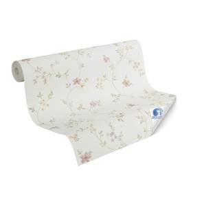 AS-Creation Vliestapete Blüten Vorgeleimt 10,05 m x 0,53 m Creme-Rosa FSC®