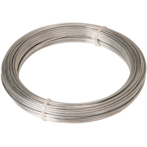 Silberner, verzinkter Conacord Eisendraht, Ø 1,4 mm, 20 m lang, als Rolle für Bastel- und Dekoarbeiten.