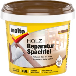 Molto Holz Reparatur Spachtel, 450g Dose. Ideal zum Ausbessern von Holz, Füllen von Rissen und Löchern.