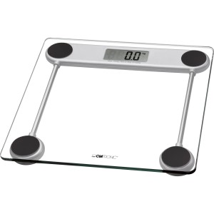 Clatronic Personenwaage PW 3368 mit Glasoberfläche und LCD-Display.