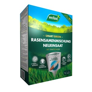 Westland Rasensamen Smart Green, 1 kg Packung für 40 m², zur Rasenneueinsaat und Reparatur.