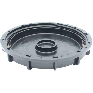 Schwarzer Werit IBC Schraubdeckel DN 225, geschlossen, für Regentonnen.