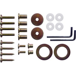 Montage-Set für Servierwagen Chelsea: Schrauben, Muttern, Unterlegscheiben und Imbusschlüssel.