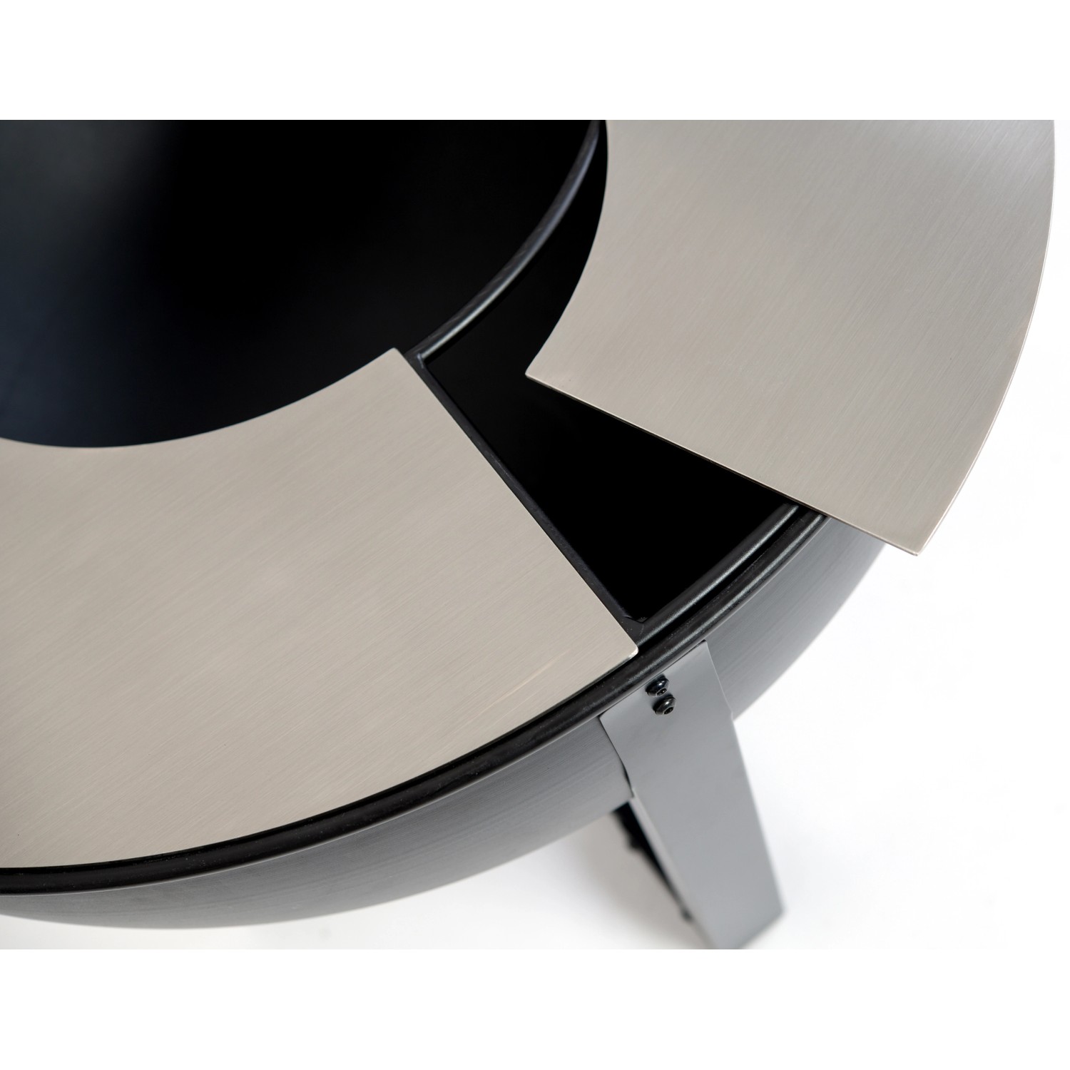 Westmann Premium Grill Feuerstelle, Ø 81cm, schwarz, mit Edelstahl-Grillplatte.