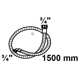 Kirchhoff Zulaufschlauch, 1,5 m, 3/4 Zoll Anschlüsse für Waschmaschine/Spülmaschine.