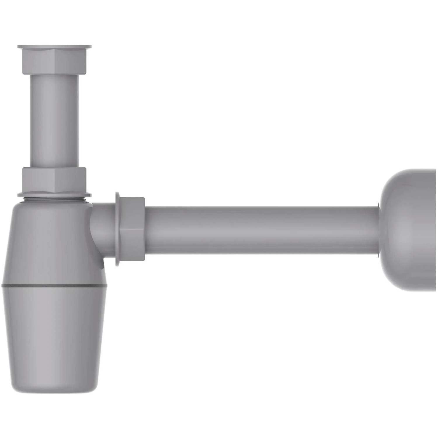 Kirchhoff Tassensiphon Eco Save für Waschbecken, aus recyceltem Kunststoff, grau.