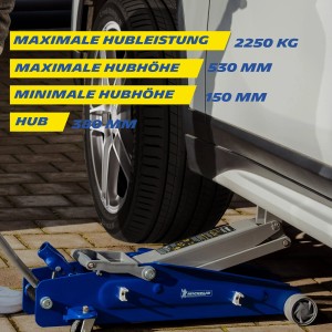 Michelin SUV Hydraulik-Wagenheber 2.250 kg Hubhöhe Max. 530 mm