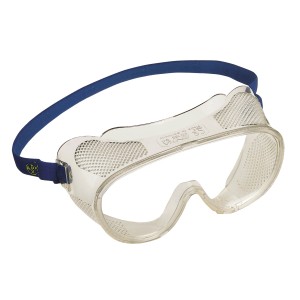 LUX Vollsichtbrille, direkt belüftet, mit blauem Kopfband für optimalen Augenschutz.