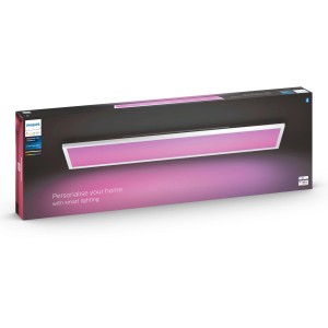 Verpackung der Philips Hue Surimu Deckenleuchte, 120x30 cm, mit Farblicht.
