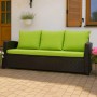 Gartenkissen Set Lemon für Polyrattan-Möbel, 120x60x50 cm, 3-teilig für 2-Sitzer Gartensofa.