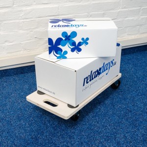 Relaxdays Transportroller Sperrholz Kunststoff Rutschfest Belastbar 200 kg 58 cm x 30 cm x 11 cm