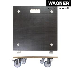 Wagner Pflanzenroller GH 1347, 48x48cm, braun, mit Rollen und Griffmulde.