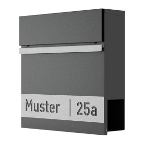 Heidemann Briefkasten DESIGNline BK2 inkl. Personalisierung Eisenglimmer