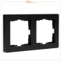 ProCharge Doppelrahmen für Steckdosen, schwarz, für 55x55 Systeme.