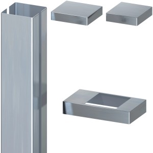 Zaun Zubehör Ummantelungs-Set Pfosten System Edelstahl 195 cm