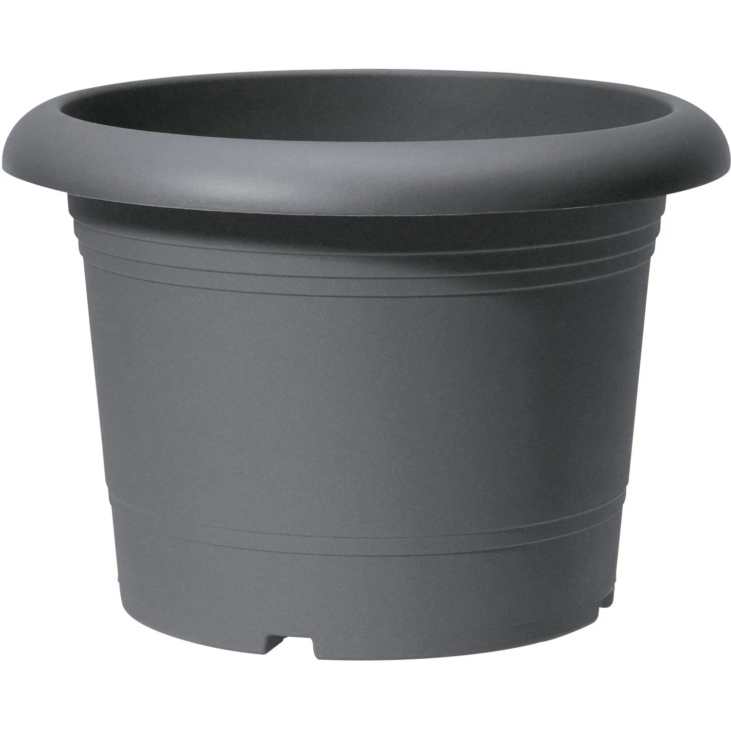 Scheurich Pflanzgefäß Oliver, Ø 60 cm, Metallic Grau, ideal für Garten und Balkon.