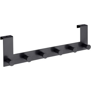 Wenko Türgarderobe Celano 6 Haken 39 cm x 11 cm x 5,5 cm Schwarz