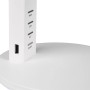 Detailansicht der weißen Trio LED-Tischleuchte Ava mit Touch-Dimmer und USB-Anschluss.