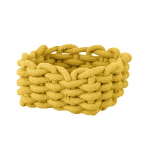 Senfgelber Schöner Wohnen Badkorb Melara S aus Baumwollseil, ideal zur Aufbewahrung im Bad.