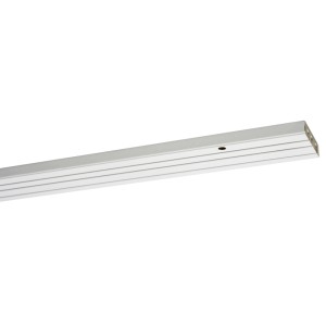 Weiße Gardinia Vorhangschiene, 3-läufig, 250 cm, zur Deckenmontage.