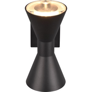 Moderne Trio Außenwandleuchte Ardas in Schwarz Matt mit Up- und Downbeleuchtung.