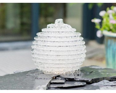 AcquaArte Gartenbrunnen-Set Galia 32 cm x 30 cm x 30 cm LED Acryl /  Edelstahl kaufen bei OBI