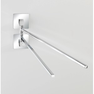 Wenko Turbo-Loc Handtuchhalter Quadro aus Edelstahl mit zwei schwenkbaren Armen.