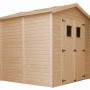Timbela Holz-Gartenhaus M351+M351G mit Boden und quadratischen Fenstern.