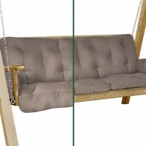 Taupe Sitzkissen für Hollywoodschaukel Flair HS, 180x50x8cm. Dick gepolsterte Auflage mit Steppung für Gartenbank.