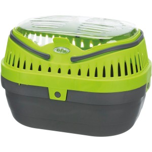 Trixie Transportbox Pico, 23x16x17cm, grün/grau, für Kleintiere. Optimale Luftzirkulation.