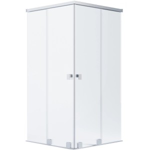 Schöner Wohnen Eckdusche mit 2 Schiebetüren, silbermatte Beschläge, 110x110x200 cm.